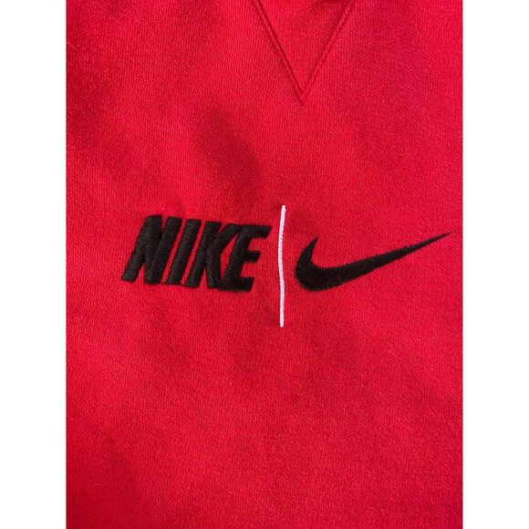 Vintage Nike Center Swoosh Crewneck Sweatshirt, XXL, Y2K Red Crewneck Pullover - Picture 3 of 9